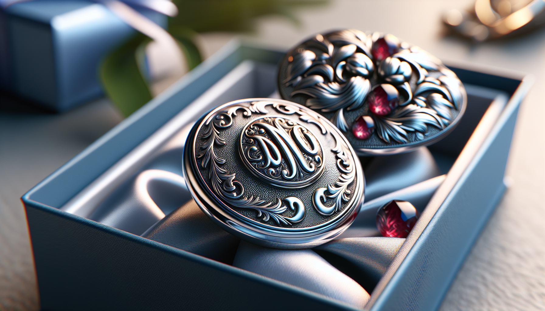 Серебряные накладки на пуговицы с эмалью и инициалами — уникальный подарок для мужчины за 2 дня